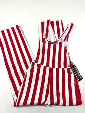 New Game Bibs Overalls Red & White